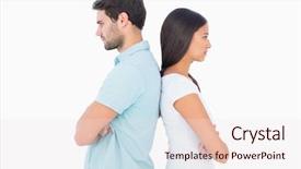  Presentation with speaking - Beautiful presentation featuring couples fight - unhappy couple not speaking backdrop and a lemonade colored foreground