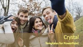  Presentation with couples therapy or marriage counseling - PPT theme featuring couples gesturing while taking self background and a coral colored foreground