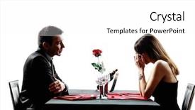  Presentation with dispute - Slides consisting of couples lovers dinning dispute separation in silhouettes on white background background and a white colored foreground