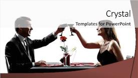  Presentation with lovers - Theme having couples lovers dinning drinking wine in silhouettes on white background background and a white colored foreground