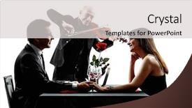  Presentation with lovers - Cool new PPT layouts with couples lovers dinning romantic dinner backdrop and a light gray colored foreground