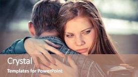  Presentation with people conflict - Colorful slide set enhanced with couples relationships - conflict and emotional stress backdrop and a coral colored foreground