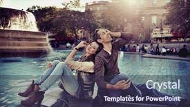  Presentation with camels resting in the desert - Audience pleasing slides consisting of couples relationships - happy couple resting backdrop and a tawny brown colored foreground