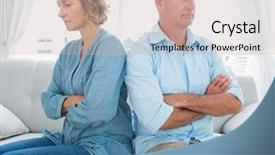  Presentation with middle ages portrait - Beautiful slide set featuring couples relationships - middle aged couple sitting backdrop and a soft green colored foreground