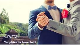  Presentation with marriage - Audience pleasing slide deck consisting of couples relationships - people homosexuality same-sex marriage backdrop and a navy blue colored foreground