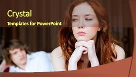  Presentation with marathon hd picture - Cool new presentation theme with couples relationships - picture of couple in disagreement backdrop and a tawny brown colored foreground