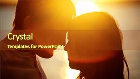  Presentation with romantic - Cool new PPT theme with couples relationships - profiles of romantic couple looking backdrop and a tawny brown colored foreground