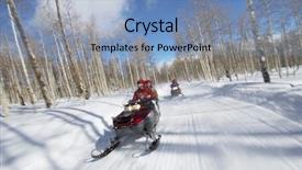  Presentation with couples relationships - Slides having couples riding on two snowmobile background and a light blue colored foreground