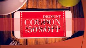  Presentation with advertisement - Presentation theme enhanced with coupon - sale advertisement against smartphone background and a red colored foreground