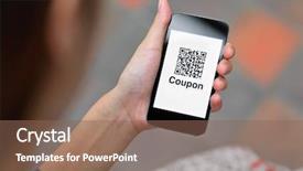  Presentation with coupon - Colorful slide deck enhanced with coupon qr code on smart backdrop and a violet colored foreground