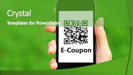  Presentation with coupon - Presentation theme having coupon qr code on smart background and a shamrock green colored foreground
