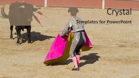  Presentation with courage - Amazing slide deck having courage bullfight traditional spanish party backdrop and a coral colored foreground