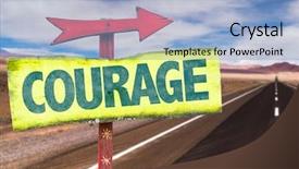  Presentation with courage - Presentation with courage sign with road background background and a  colored foreground