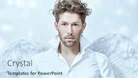  Presentation with god love - Theme with courageous-handsome-male-cupid-angel background and a sky blue colored foreground