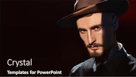  Presentation with classical - Presentation enhanced with courageous-handsome-man-in-elegant background and a black colored foreground