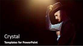  Presentation with space suit - Amazing PPT theme having courageous-handsome-man-in-elegant backdrop and a black colored foreground