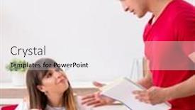  Presentation with courier - Cool new slides with courier-delivering-urgent-parcel backdrop and a white colored foreground