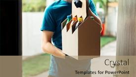  Presentation with courier - Audience pleasing slide set consisting of courier-delivers-water backdrop and a coral colored foreground