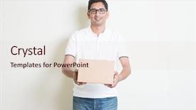  Presentation with delivery boy - Slide deck with courier delivery service concept indian background and a lemonade colored foreground