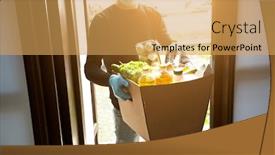  Presentation with latex gloves - Slide set having courier-is-delivering-the-cardboard background and a yellow colored foreground