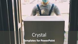  Presentation with latex gloves - Beautiful theme featuring courier-is-delivering-the-carton backdrop and a dark gray colored foreground