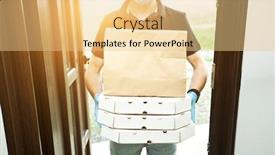  Presentation with courier - Beautiful slides featuring courier-is-delivering-the-food backdrop and a lemonade colored foreground