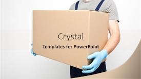  Presentation with latex gloves - Amazing slide set having courier-is-holding-the-carton backdrop and a lemonade colored foreground