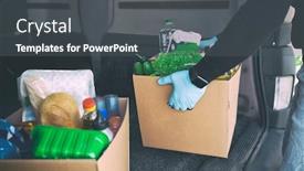  Presentation with courier - PPT theme having courier-takes-the-cardboard-eco background and a dark gray colored foreground