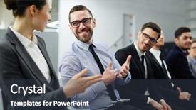  Presentation with strategies - PPT layouts consisting of course - business experts discussing strategies background and a tawny brown colored foreground