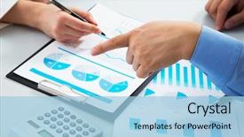  Presentation with discussion - Presentation enhanced with charting course - image of man's hand pointing background and a light blue colored foreground