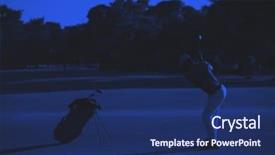  Presentation with driver - Presentation design featuring course at beautiful sunset duo background and a  colored foreground