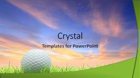  Presentation with beautiful green - Colorful slide deck enhanced with course design - isolated golf ball on green backdrop and a light blue colored foreground