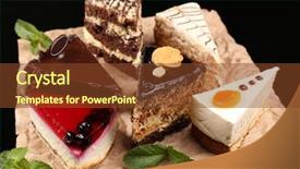  Presentation with cake - Slides having course pied - assortment of pieces of cake background and a tawny brown colored foreground