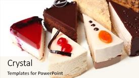  Presentation with cake - Presentation design featuring course pied - assortment of pieces of cake background and a lemonade colored foreground