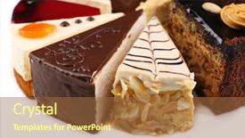  Presentation with cake - Slide deck enhanced with course pied - assortment of pieces of cake background and a tawny brown colored foreground