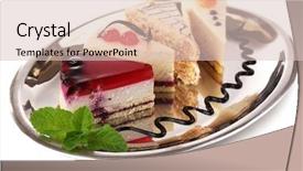  Presentation with cake - Amazing presentation having course pied - assortment of pieces of cake backdrop and a lemonade colored foreground