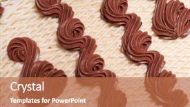  Presentation with chocolate and vanilla - Cool new slide deck with course pied - fragment of chocolate vanilla cake backdrop and a  colored foreground