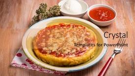  Presentation with course - Colorful slides enhanced with course pied - pizza porridge backdrop and a  colored foreground