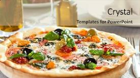  Presentation with mozzarella cheese - PPT theme featuring course pied - pizza with mozzarella cheese fresh background and a soft green colored foreground