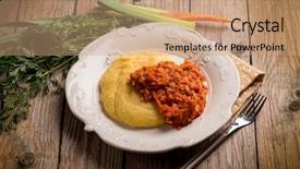  Presentation with sauce - Colorful PPT theme enhanced with course pied - polenta with leek and tomato backdrop and a  colored foreground