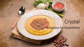  Presentation with beans - Presentation theme consisting of course pied - porridge with beans and tomatoes background and a  colored foreground