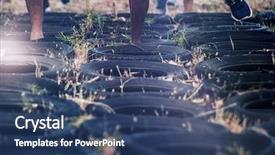  Presentation with training camp - Beautiful PPT layouts featuring course training in boot camp backdrop and a ocean colored foreground