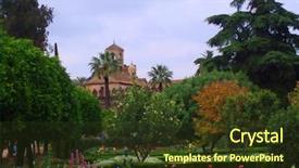  Presentation with granada - Beautiful presentation theme featuring kings court - paradise on the earth backdrop and a tawny brown colored foreground