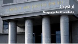  Presentation with liberty - Presentation theme featuring court-building-in-city background and a gray colored foreground