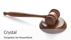  Presentation with court gavel - Amazing presentation theme having court cases - wooden gavel isolated on white backdrop and a white colored foreground