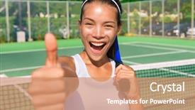  Presentation with lawn tennis a hard court - Slide deck enhanced with court for summer class sports background and a coral colored foreground