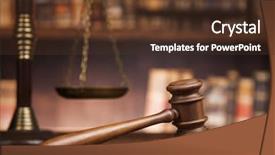  Presentation with law books - Slides featuring court gavel - law theme mallet background and a tawny brown colored foreground