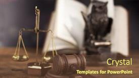  Presentation with mallet - Presentation theme enhanced with court gavel law theme mallet of judge background and a tawny brown colored foreground