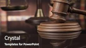  Presentation with court gavel - Theme having court gavel law theme mallet background and a tawny brown colored foreground