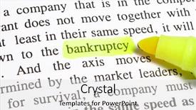  Presentation with bankruptcy - Slide deck enhanced with court hearings - bankruptcy text highlighted background and a light gray colored foreground